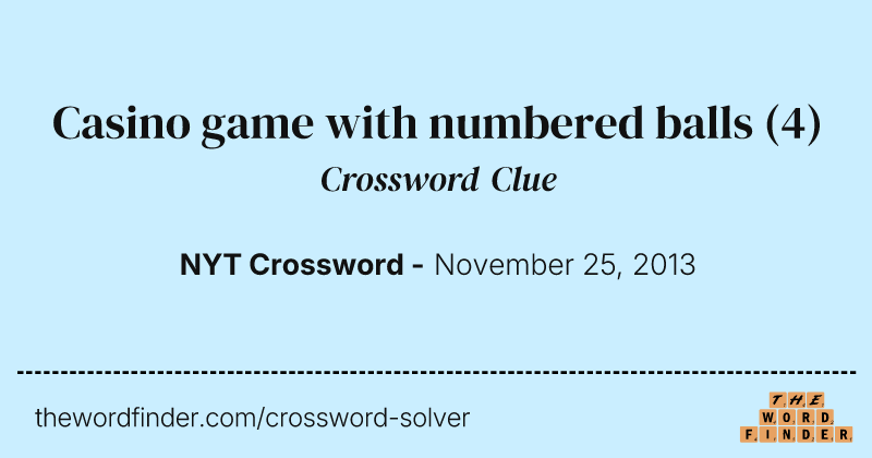 Casino game with numbered balls crossword clue image