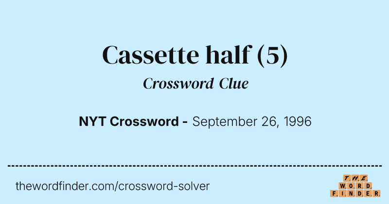 Cassette half crossword clue image