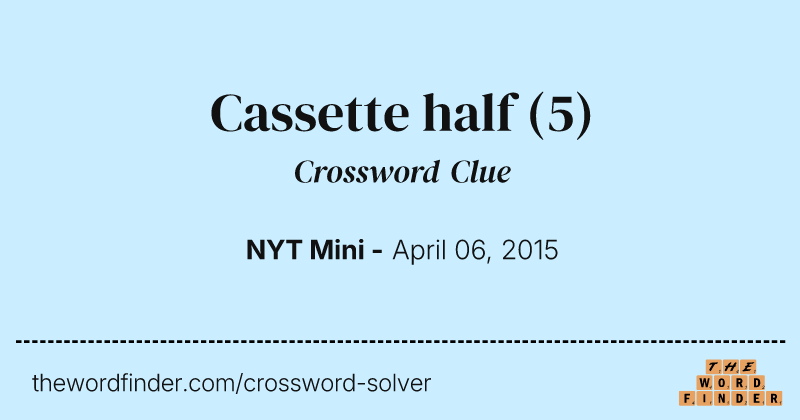 Cassette half crossword clue image