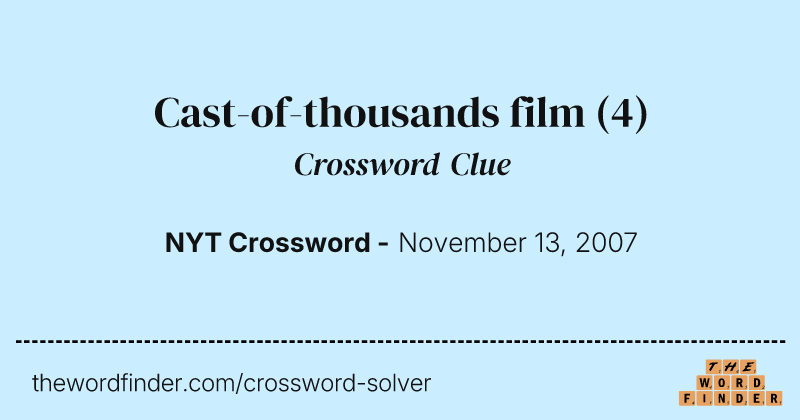 Cast-of-thousands film crossword clue image