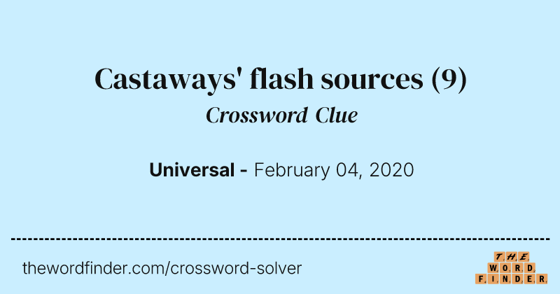 Castaways' flash sources crossword clue image
