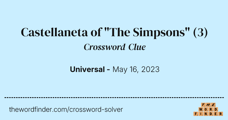 Castellaneta of "The Simpsons" crossword clue image
