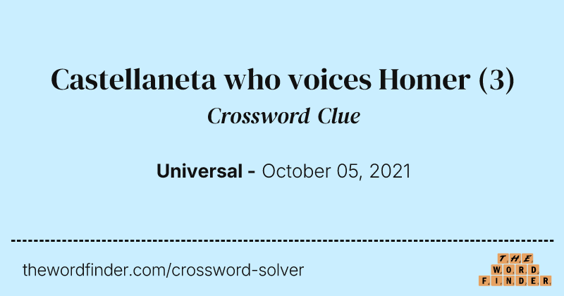 Castellaneta who voices Homer crossword clue image