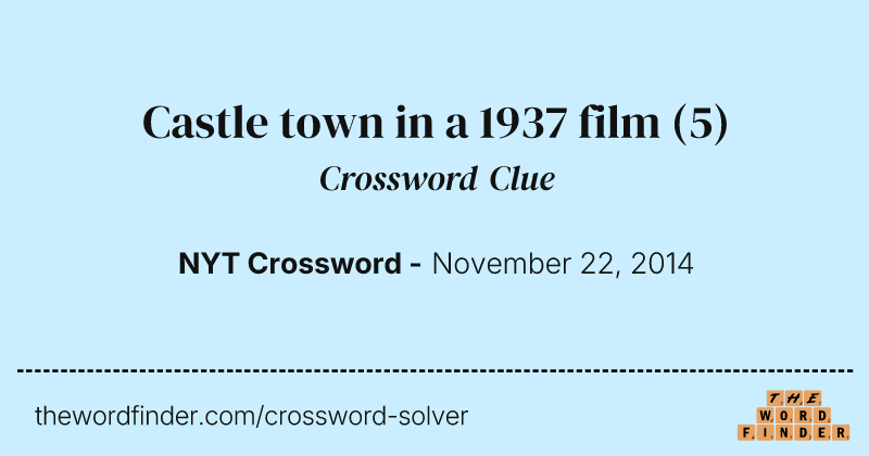 Castle town in a 1937 film crossword clue image