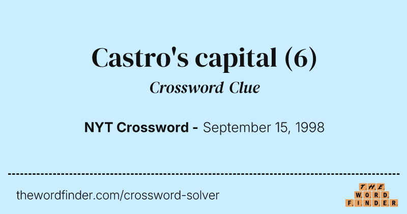 Castro's capital crossword clue image