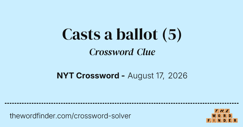 Casts a ballot crossword clue image
