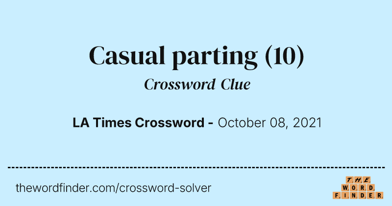 Casual parting crossword clue image