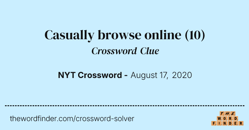 Casually browse online crossword clue image