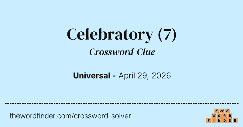 Celebratory crossword clue image