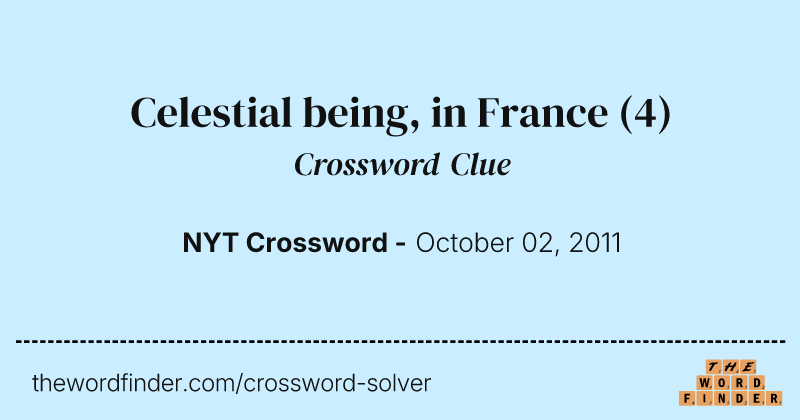 Celestial being, in France crossword clue image