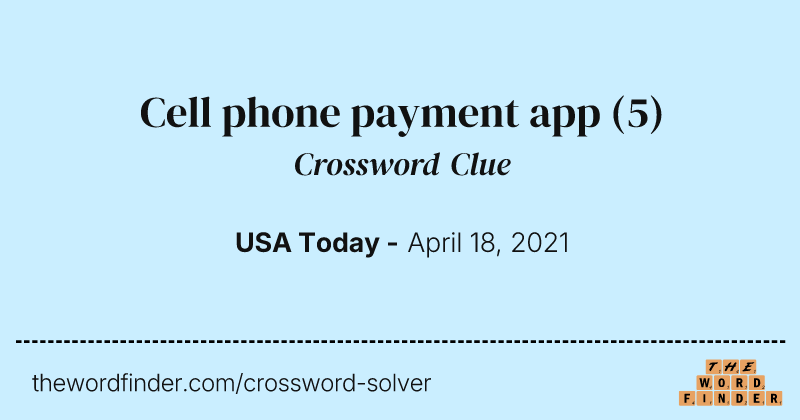 Cell phone payment app crossword clue image