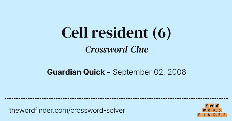 Cell resident crossword clue image