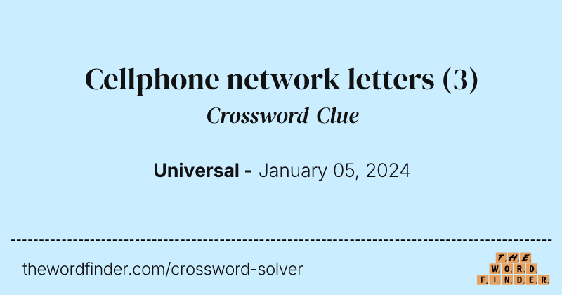 Cellphone network letters crossword clue image