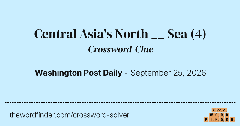 Central Asia's North __ Sea crossword clue image