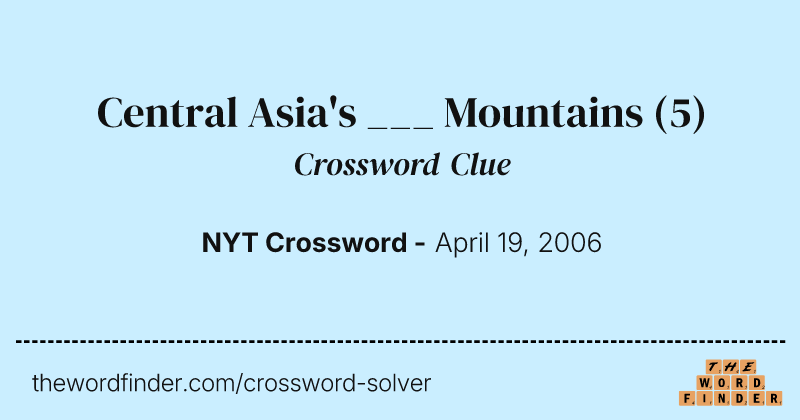 Central Asia's ___ Mountains crossword clue image