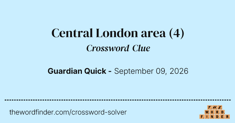 Central London area crossword clue image