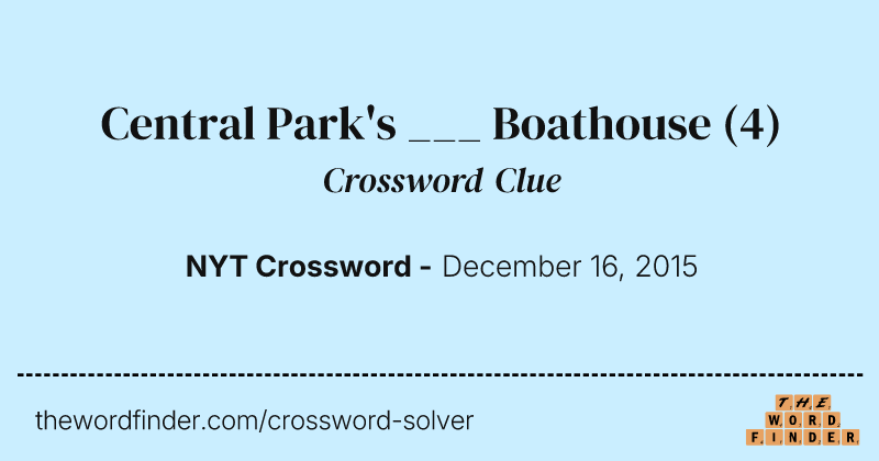 Central Park's ___ Boathouse crossword clue image