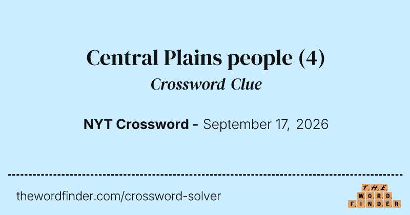 Central Plains people crossword clue image