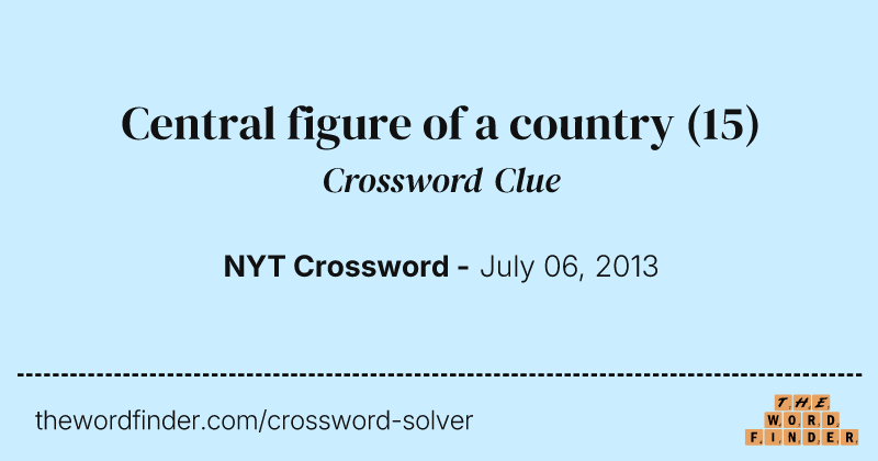 Central figure of a country crossword clue image