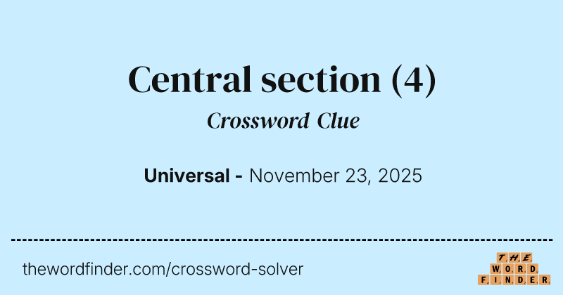 Central section crossword clue image