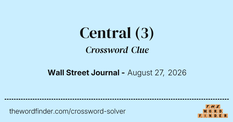 Central crossword clue image