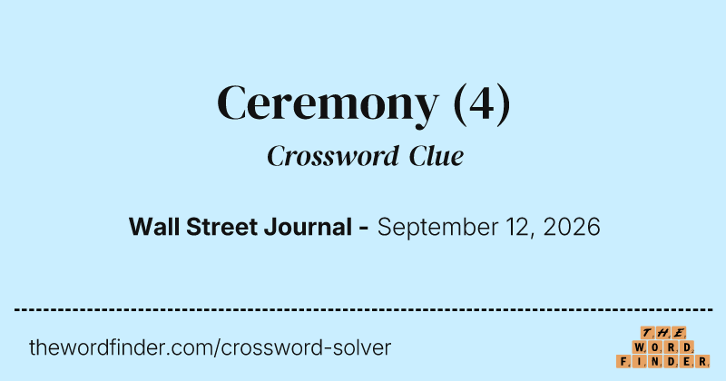 Ceremony crossword clue image