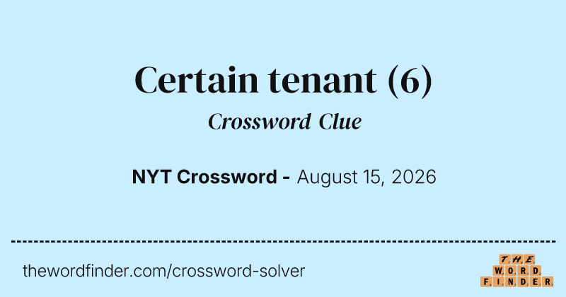Certain tenant crossword clue image