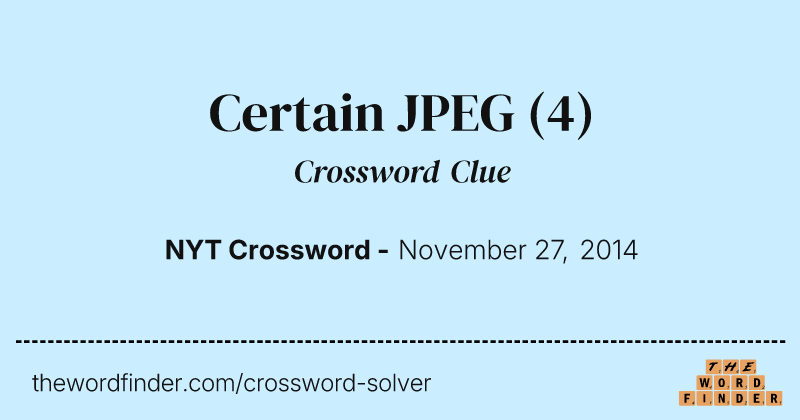 Certain JPEG crossword clue image