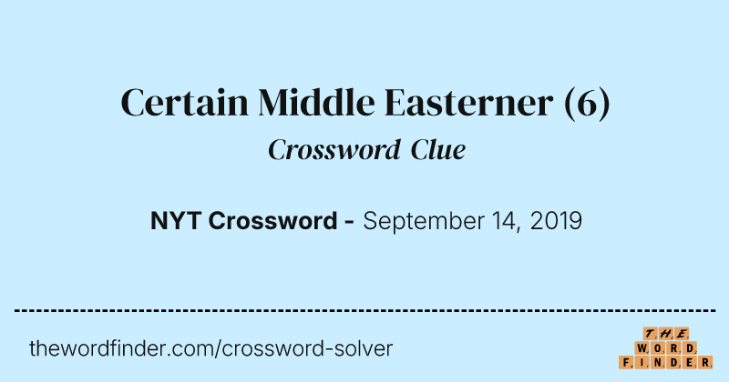 Certain Middle Easterner crossword clue image