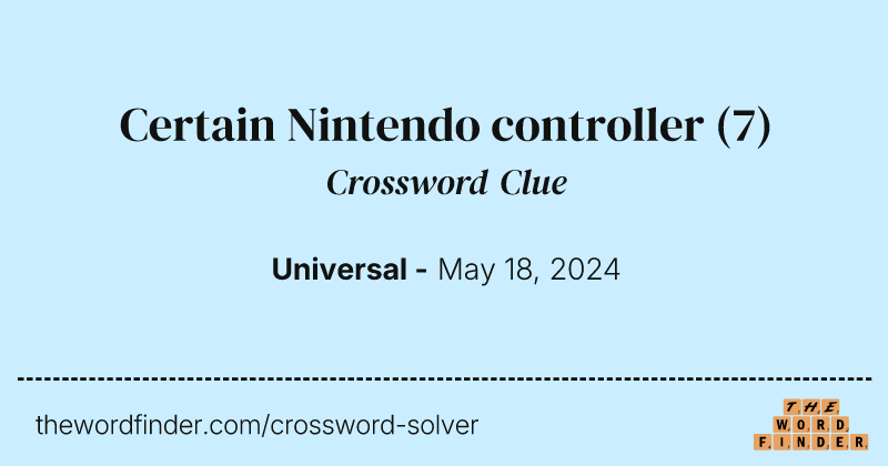 Certain Nintendo controller crossword clue image
