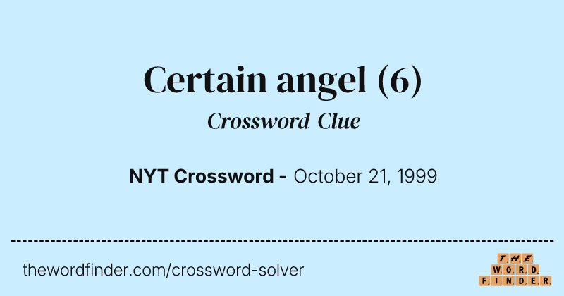 Certain angel crossword clue image