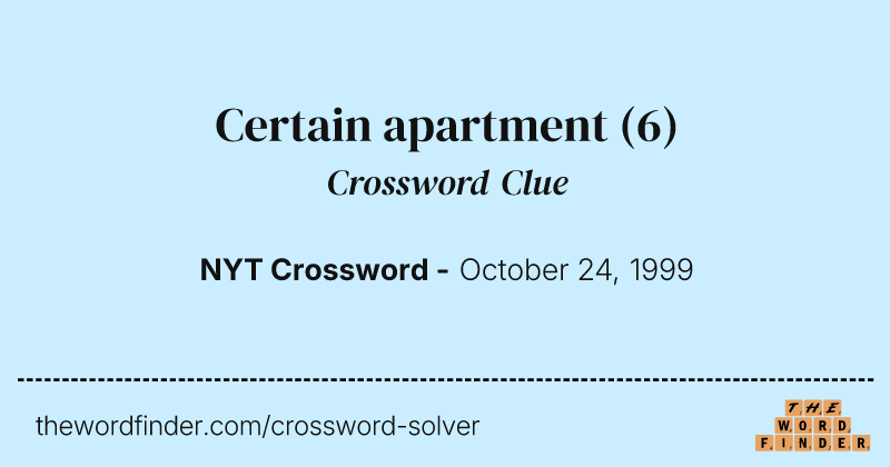 Certain apartment crossword clue image