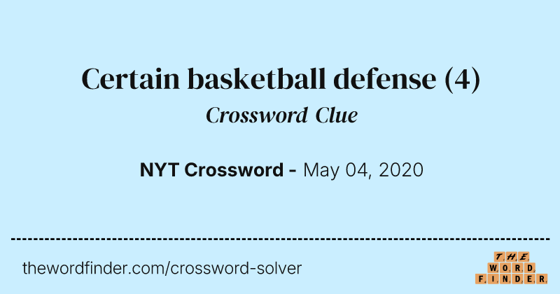 Certain basketball defense crossword clue image