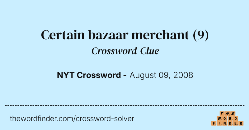 Certain bazaar merchant crossword clue image