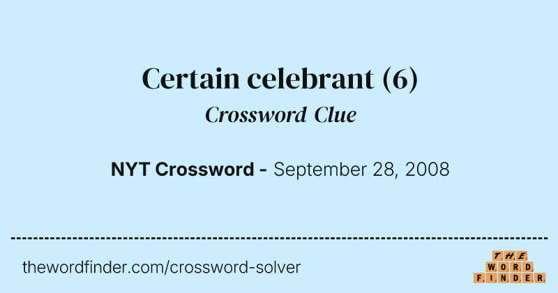Certain celebrant crossword clue image