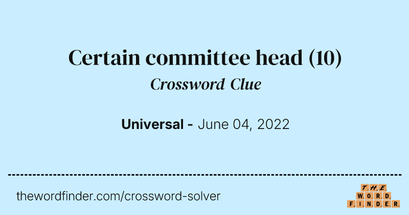 Certain committee head crossword clue image