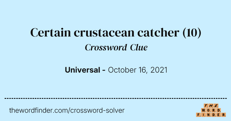 Certain crustacean catcher crossword clue image