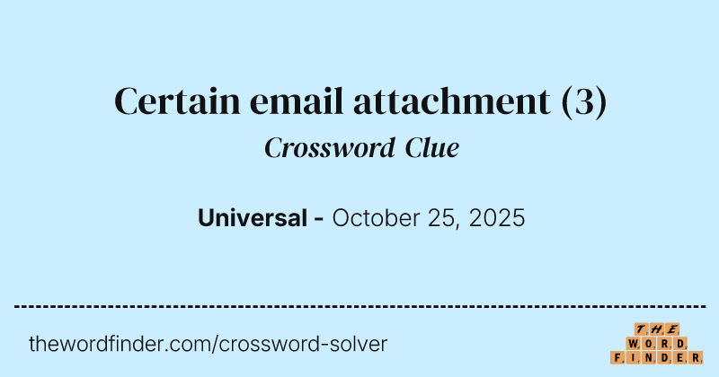 Certain email attachment crossword clue image