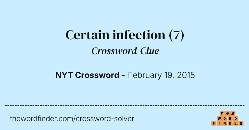 Certain infection crossword clue image