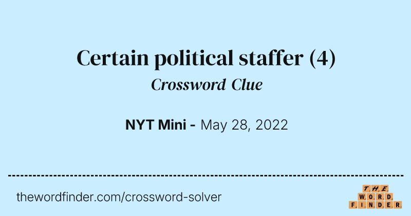 Certain political staffer crossword clue image