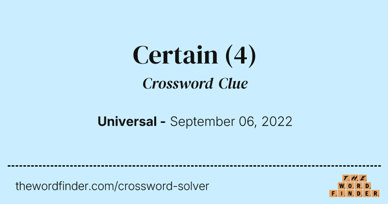 Certain crossword clue image