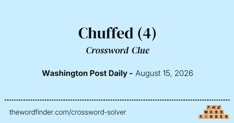 Chuffed crossword clue image