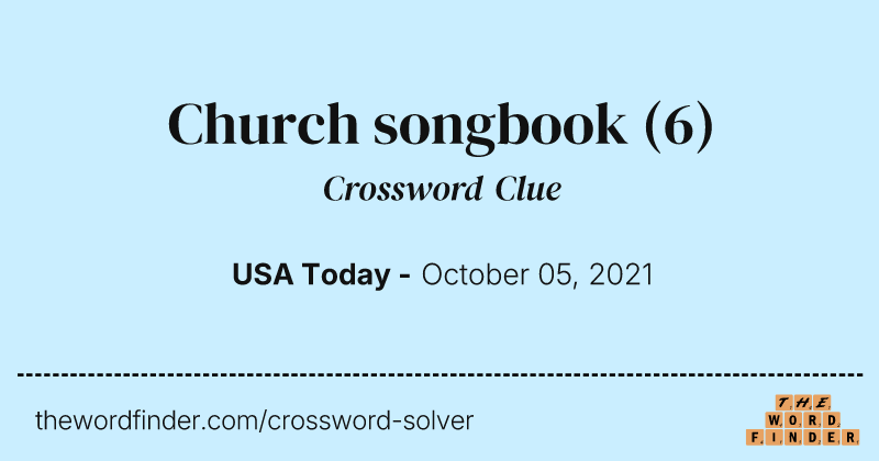 Church songbook crossword clue image
