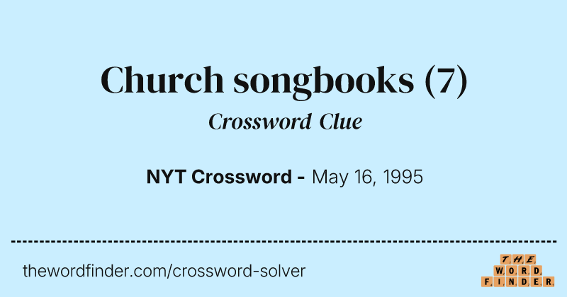 Church songbooks crossword clue image