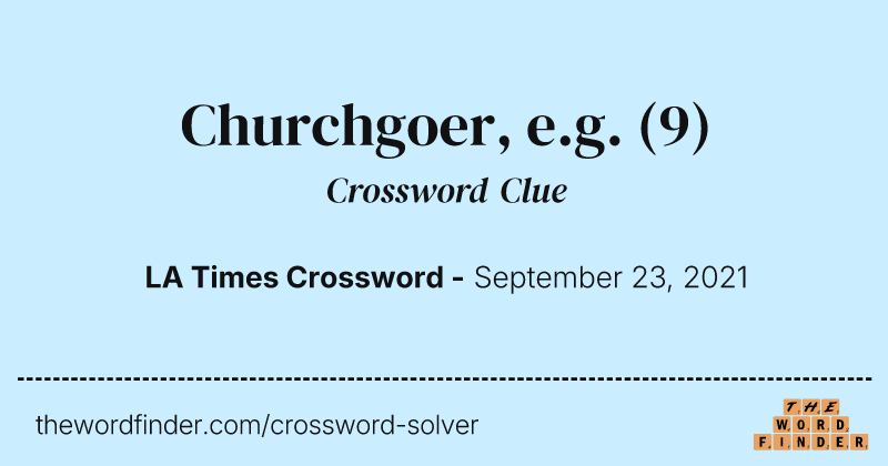 Churchgoer, e.g. crossword clue image