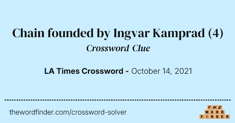 Chain founded by Ingvar Kamprad crossword clue image