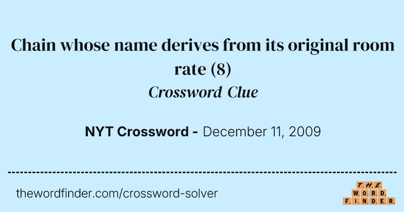 Chain whose name derives from its original room rate crossword clue image