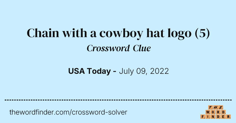 Chain with a cowboy hat logo crossword clue image