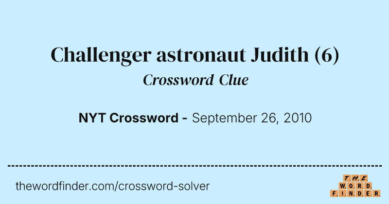 Challenger astronaut Judith crossword clue image