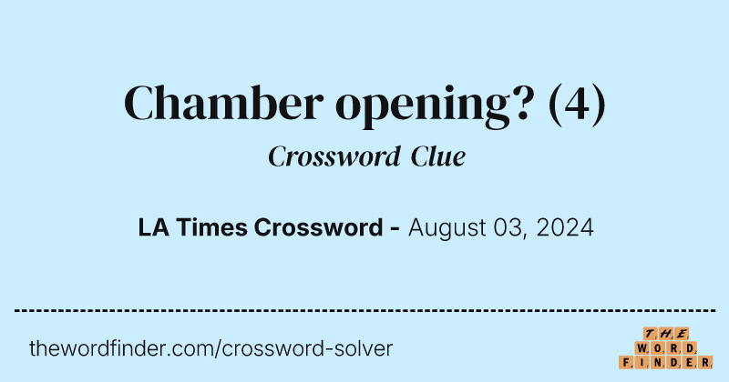 Chamber opening? crossword clue image